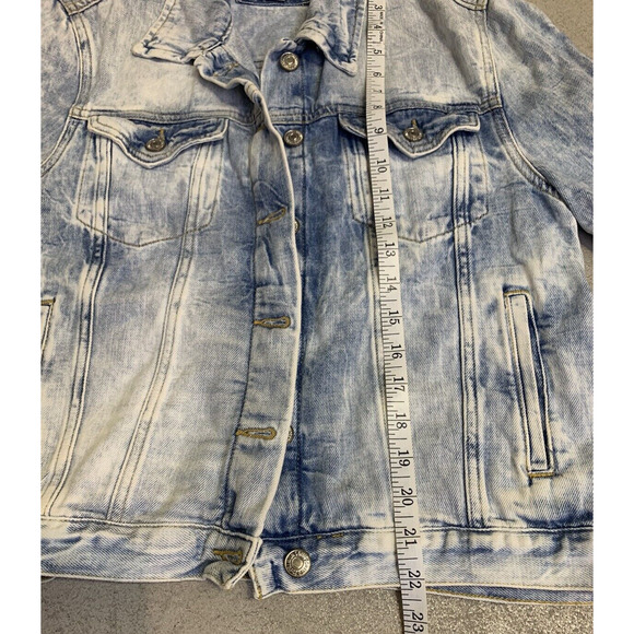 Forever 21 Los Angeles Jean Jacket Womens Medium Light Wash Denim Coat Jacket - Picture 7 of 8